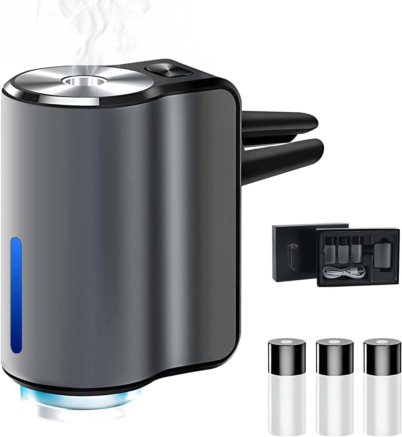 Smart Car Air Fresheners,2025 New Smart Car Diffuser Three Models, Adjustable Aroma Diffuser with with 3 Aromatherapy Diffuser Cologne Perfume, Auto, Rechargeable