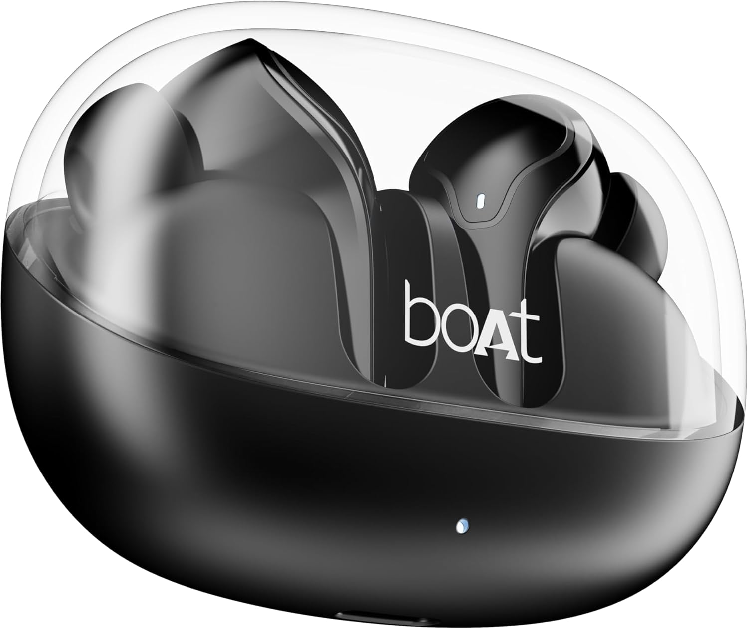 boAt Airdopes 311 Pro, 50HRS Battery, Fast Charge, Dual Mics ENx Tech, Transparent LID, Low Latency, IPX4, IWP Tech, v5.3 Bluetooth Earbuds, TWS Ear Buds Wireless Earphones with mic (Active Black)