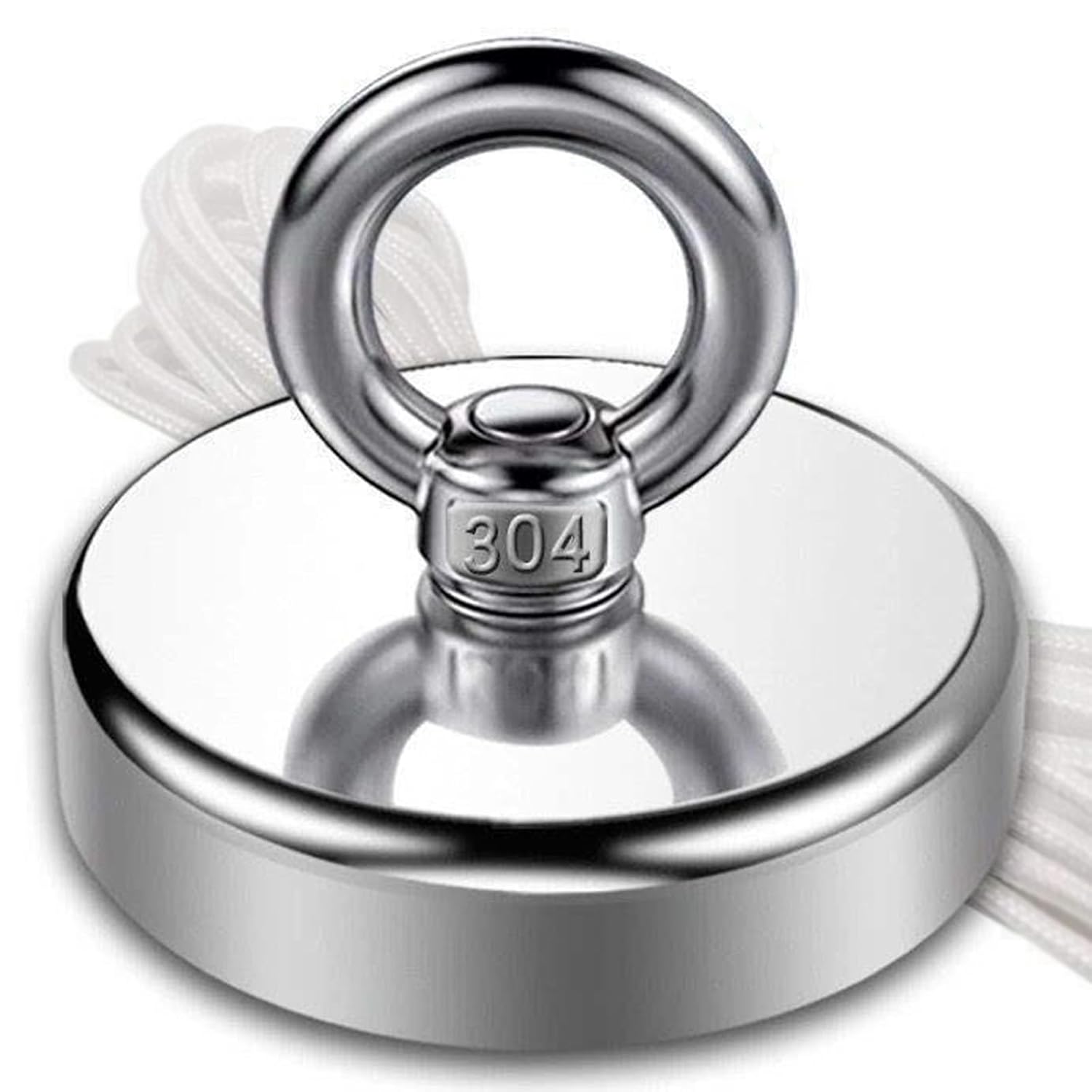 Round Strong Neodymium Fishing Magnets, 25mm Combination Tension Super Strong Magnet with Eye Bolts for Salvage Metal Detector Treasure Finder in River