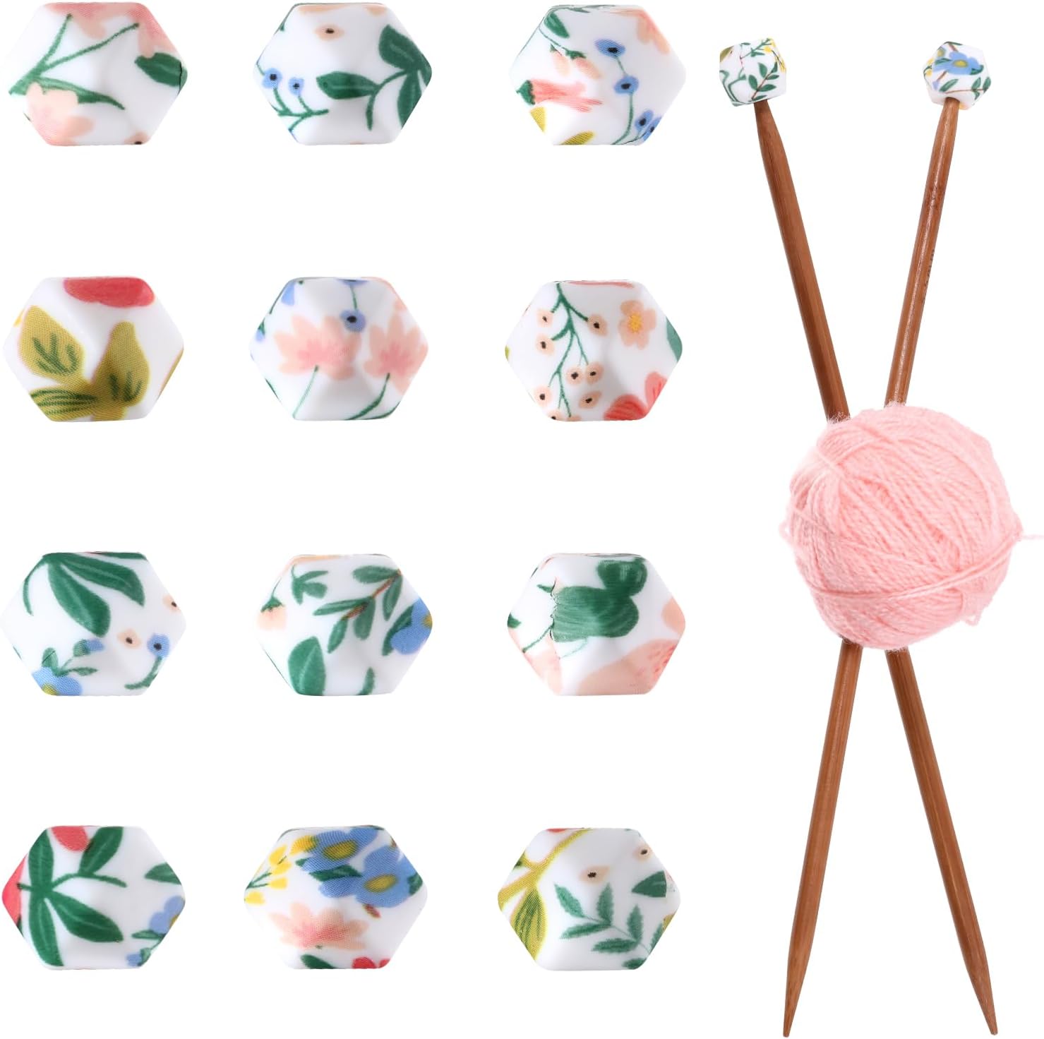 12 Pcs Knittings Needle Stoppers Silicone Knitting Needles Point Stoppers Hexagon Knitting Needle Caps Stitch Holders Silicone Protectors Holders, Fit Size US 2.5-13 (3mm-9mm) Needles