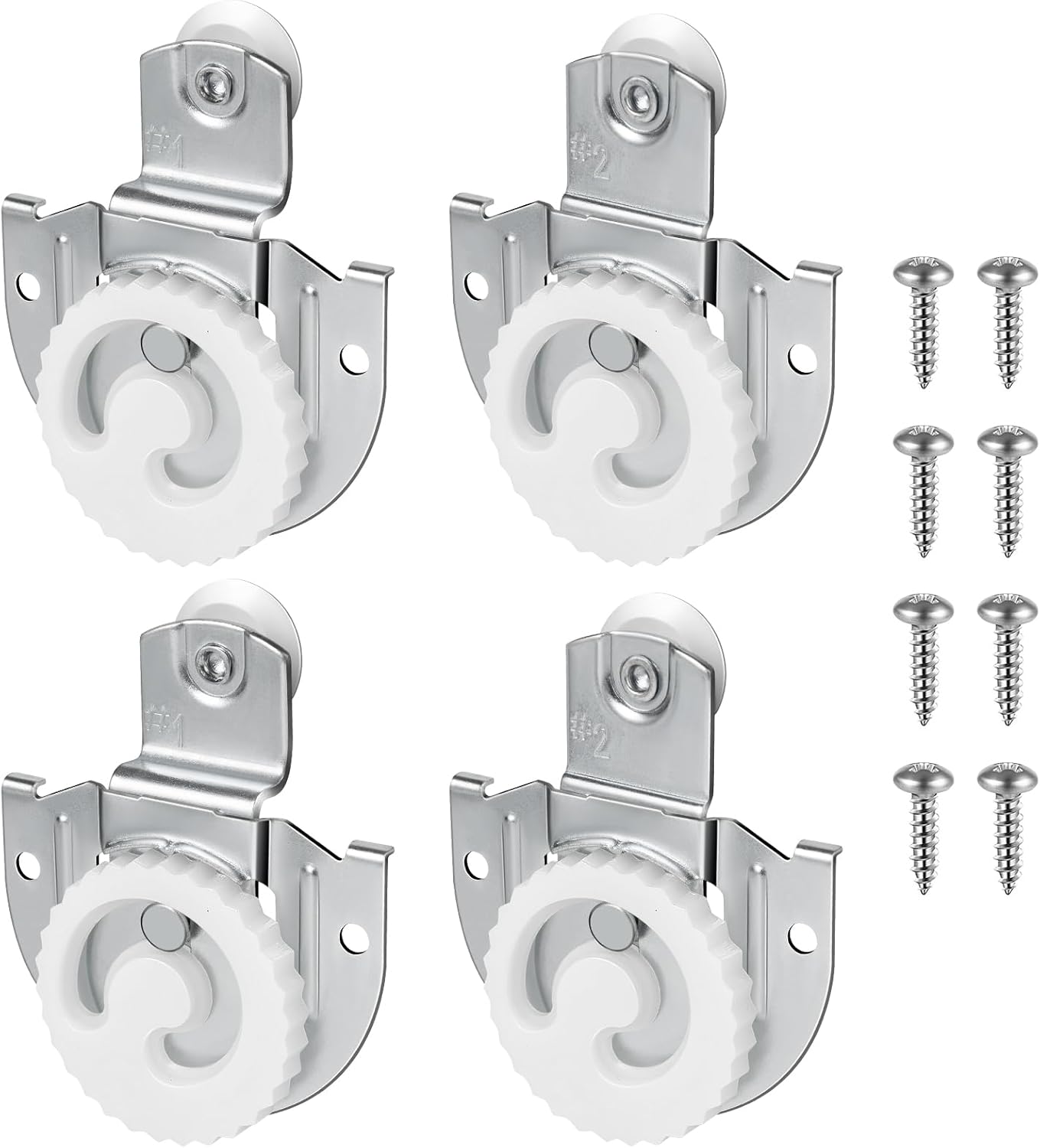 Sliding Closet Door Hardware Set, Sliding Wardrobe Door Hardware Roller Kit Includes Knob Adjustable Door Hooks and Screws