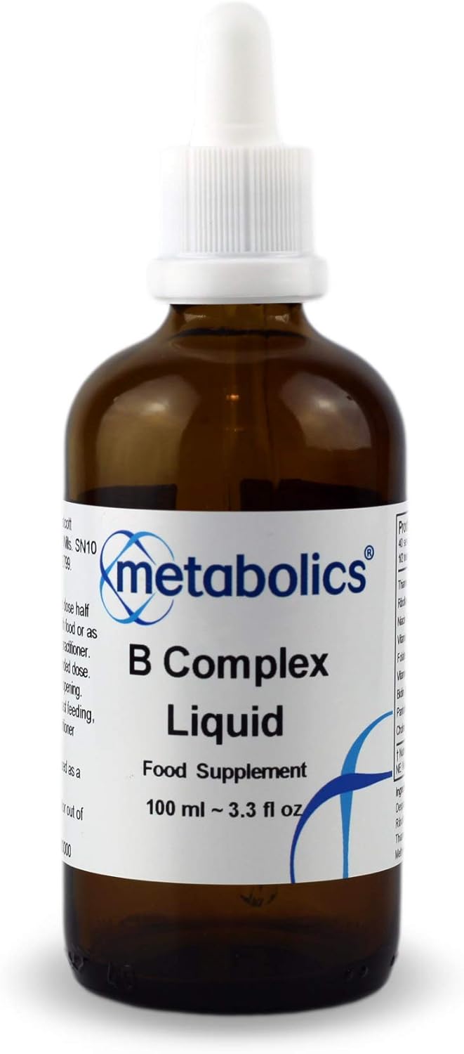 Vitamin B Complex Liquid Drops — Contains Vitamin B12 Methylcobalamin & Adenosylcobalamin + B1, B2, B3, B5, B6, B7, Choline Folate & Biotin | All from Bio-Available Forms — Additive Free