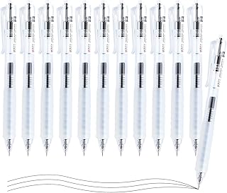 M&G 12 PCS Gel Pens, Black Gel Pen Medium Point, Retractable Gel Ink Rollerball Pens with Premium Ink & Comfort Grip for Smooth Writing (0.5mm) (Modern)