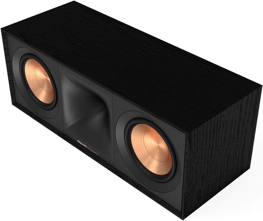 Klipsch Reference Next-Generation R-50C Horn-Loaded Center Channel Speakers for Crystal-Clear Home Theater Dialogue in Black
