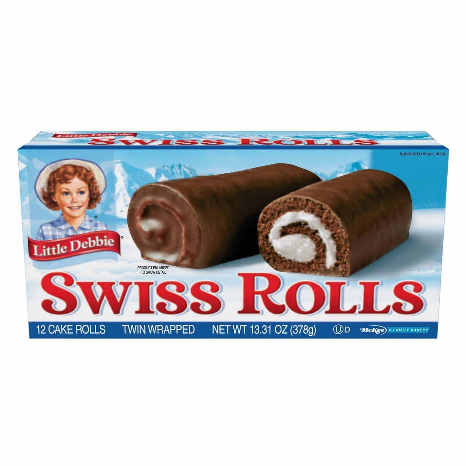 Litie Debie Swiss Rolls, 12 Twin-Wrapped Cake Rolls, 13.0 oz Box, Pack of 0ne (1)