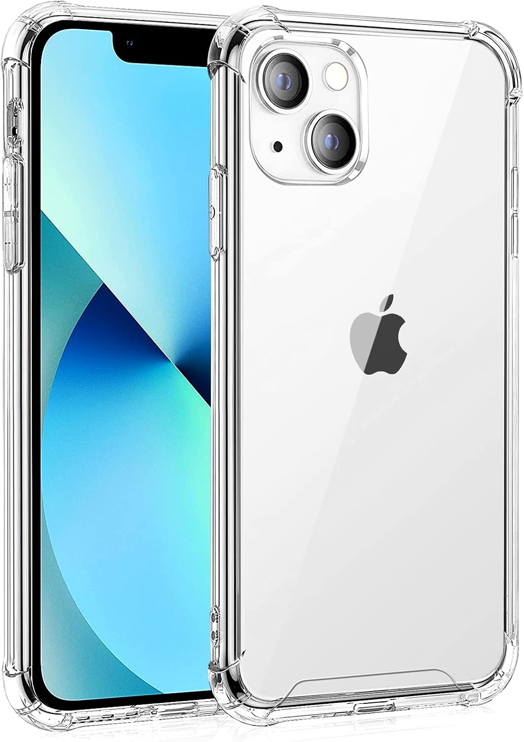 Whioltl Compatible with iPhone 13 Case, Crystal Clear Phone Cover, Anti-Scratch and Shock-Absorption, Basic Case for iphone 13, Compatible with Wireless Charger and Bike Phone Holder - Transparent