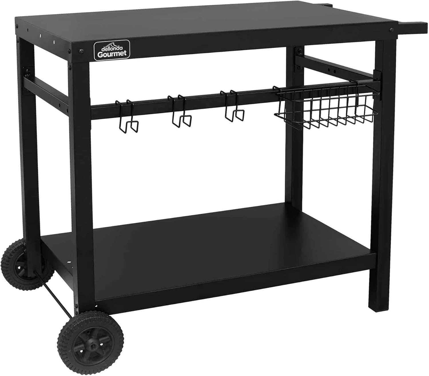 Dellonda Barbecue/Plancha Trolley for Outdoor Grilling/Cooking with Utensil Holder - DG45
