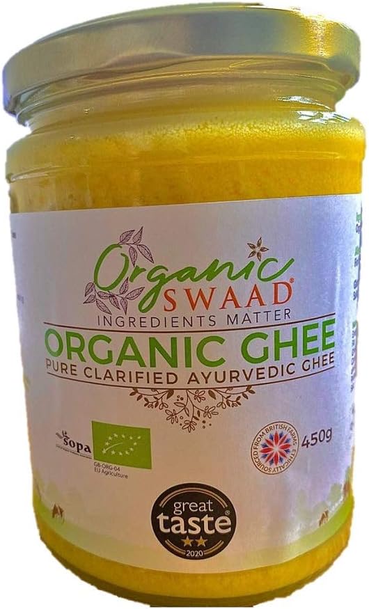 450g Great Taste 2020 Winner - Organic Certified - Grass Fed Cows – English Ayurvedic Clarified Ghee by Organic Swaad