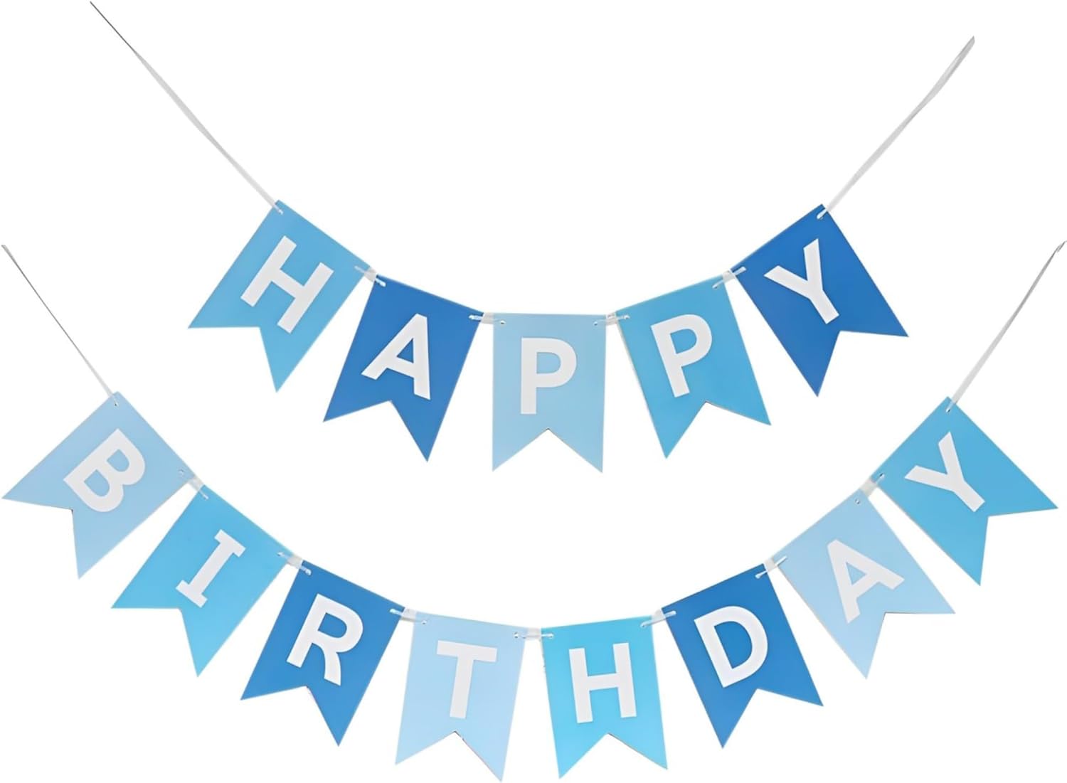 TOYVENTURES Happy Birthday Banner Blue, Large Reusable Hanging Garland, Happy Birthday Bunting Party Decoration For Boys Men Baby Shower Photo Backdrop Party Supplies (13 Pieces)