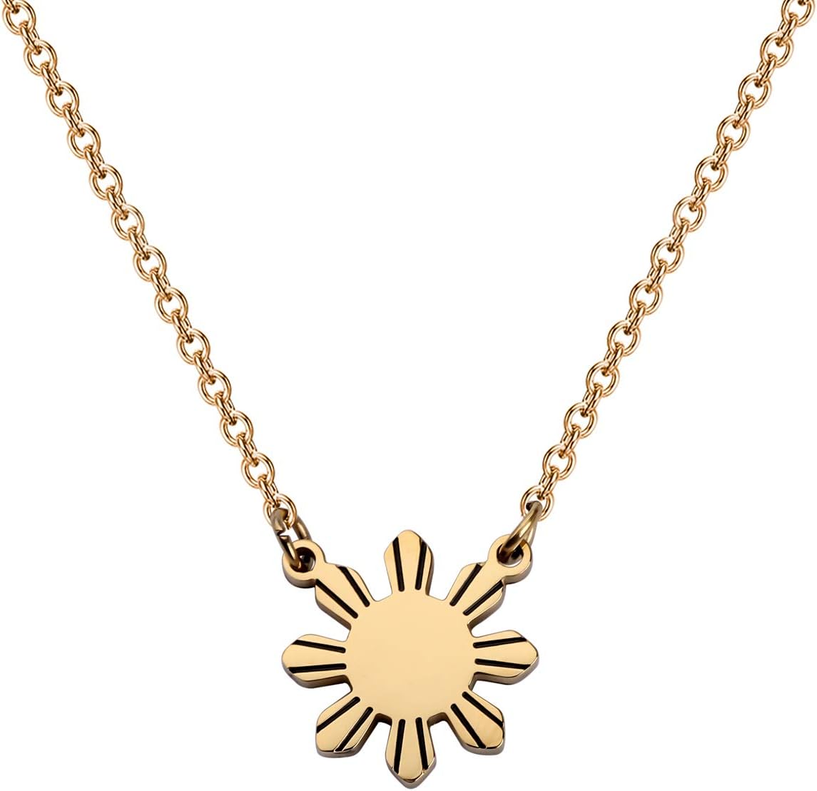 MYOSPARK Philippines Sun Necklace - Star Necklace Philippine Pride Jewelry Gift For Filipino