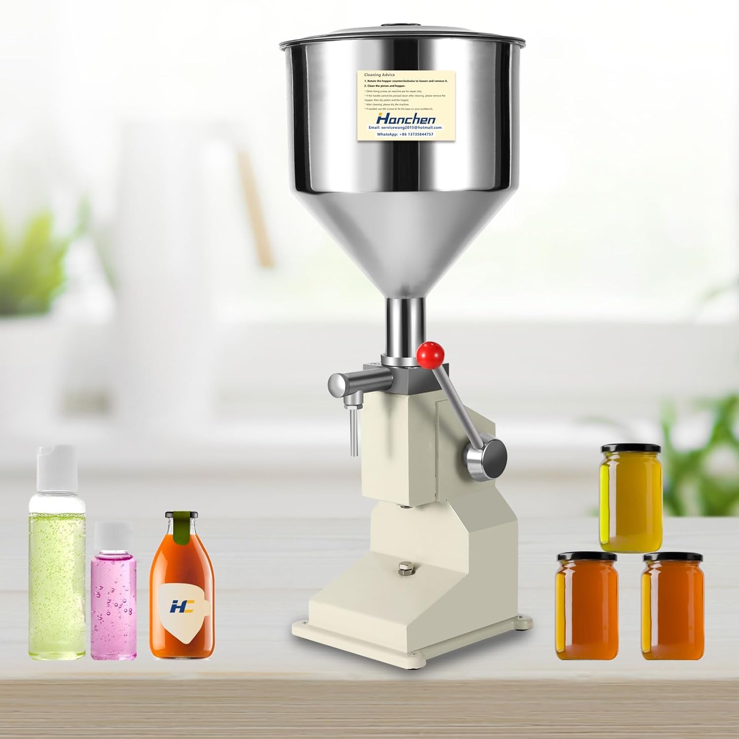 Hanchen Manual Paste Filling Machine Liquid Filling Machine for Cream Shampoo Cosmetic Honey Oil CE Certificate (5-50ml)