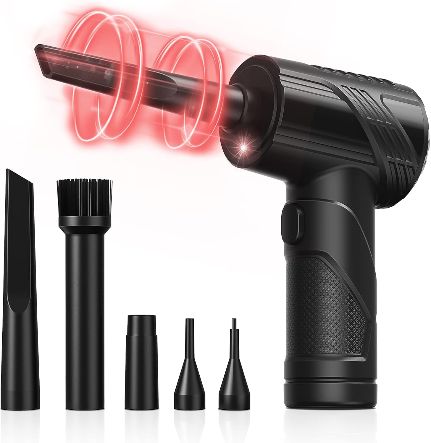 KACNON Original Compressed Air Cleaner for PC,3-Gear Speed (Max 110000RPM) Cordless Air Duster with LED-Light, Air Blower Cleaner for Laptop, Keyboard, Electronics, Replaces Compressed Air Can, K2-MG