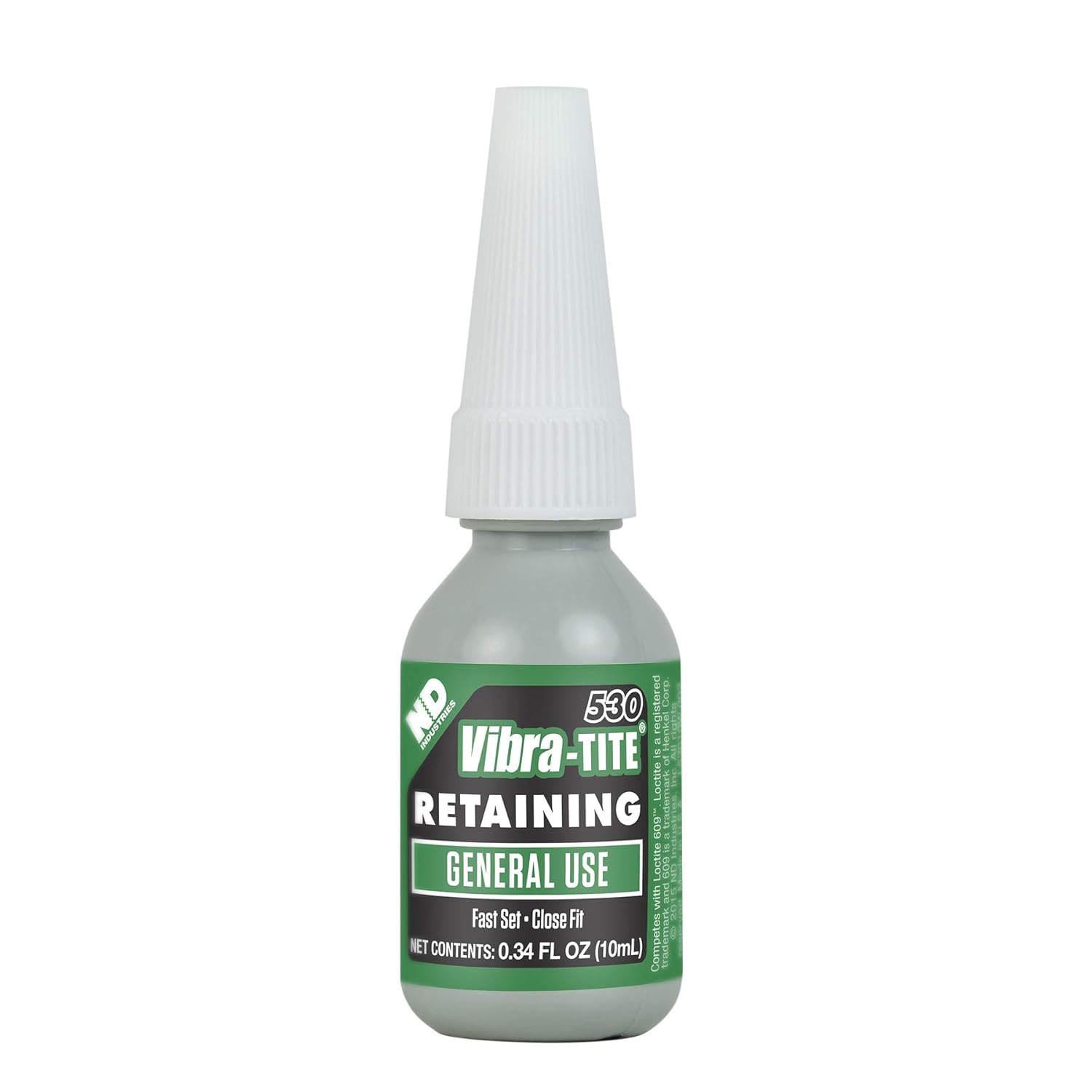 Vibra-Tite 530 General Purpose Anaerobic Retaining Compound, 10 ml Bottle, Green