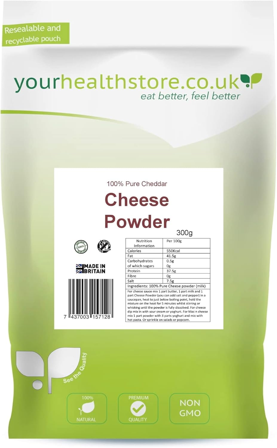 Yourhealthstore 100% Pure Cheddar Cheese Powder,300 g