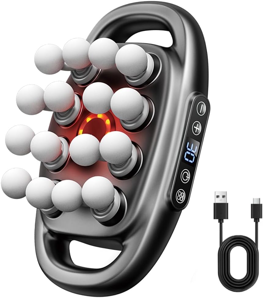 Massage Gun, 16-Head Muscle Massager Deep Tissue with 30 Levels Speeds & 3 Modes, Electric Quiet Body Massage Tool for Neck Back Leg Foot Calf Shoulder Muscle Pain Relief Gifts for Men