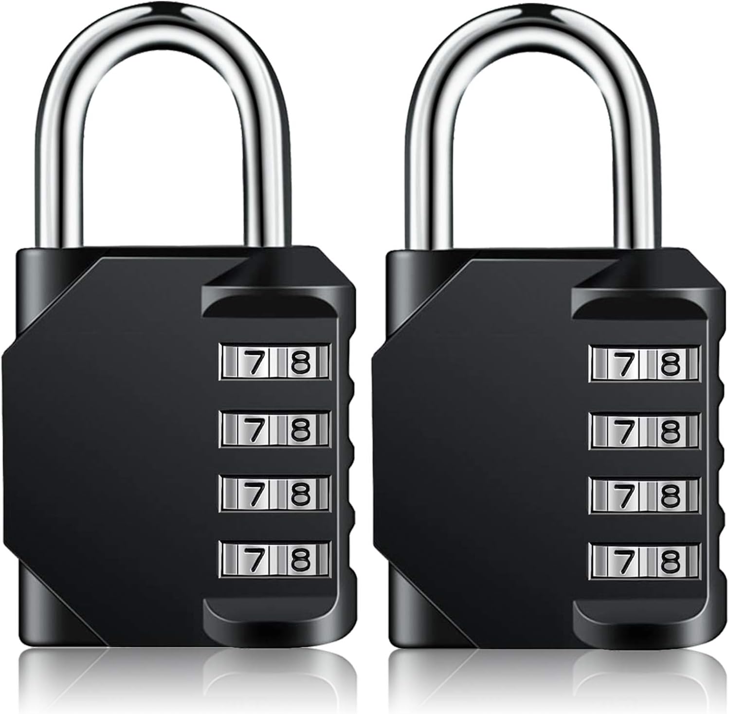 Combination Padlock Heavy Duty Lock - BeskooHome Waterproof 4-Digit Combination Lock for School, Gym, Outdoor Shed Locker - 2 Pack