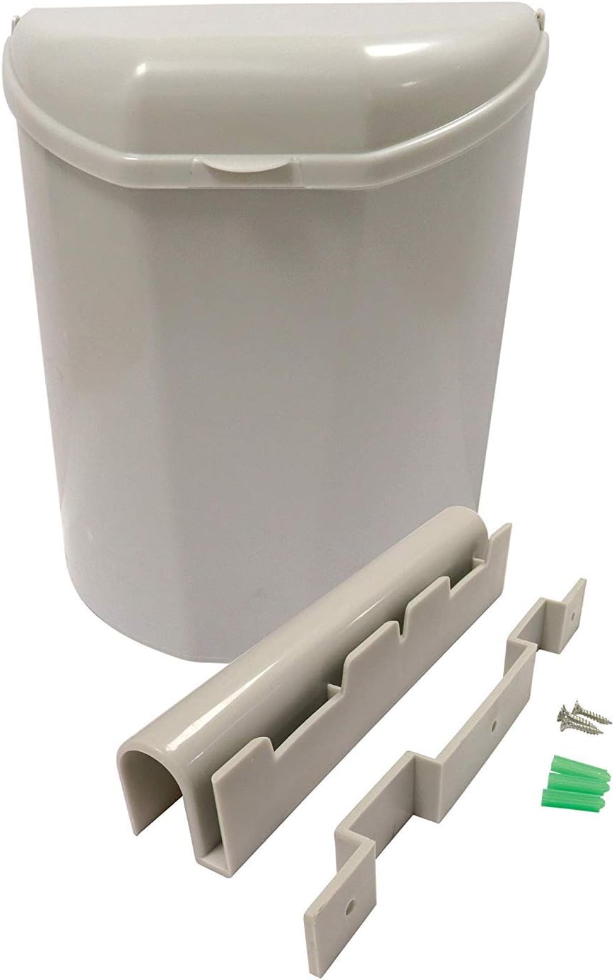 Streetwize LW628 Carabin - 6 L Plastic Caravan Bin with Hinge Lid | Easy Mount Garbage Can for RV, Caravanning, Motorhomes, Campers | Travel Trailer Waste Management