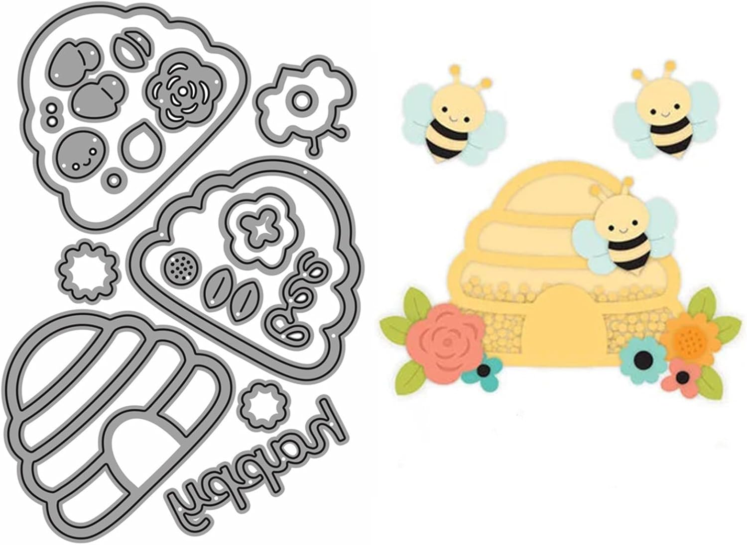 DzIxY Bees Beehive Flowers Metal Cutting Dies for Card Making Kit Embossing Paper Die Cuts Set Scrapbook Stencils Supplies Machine Templates