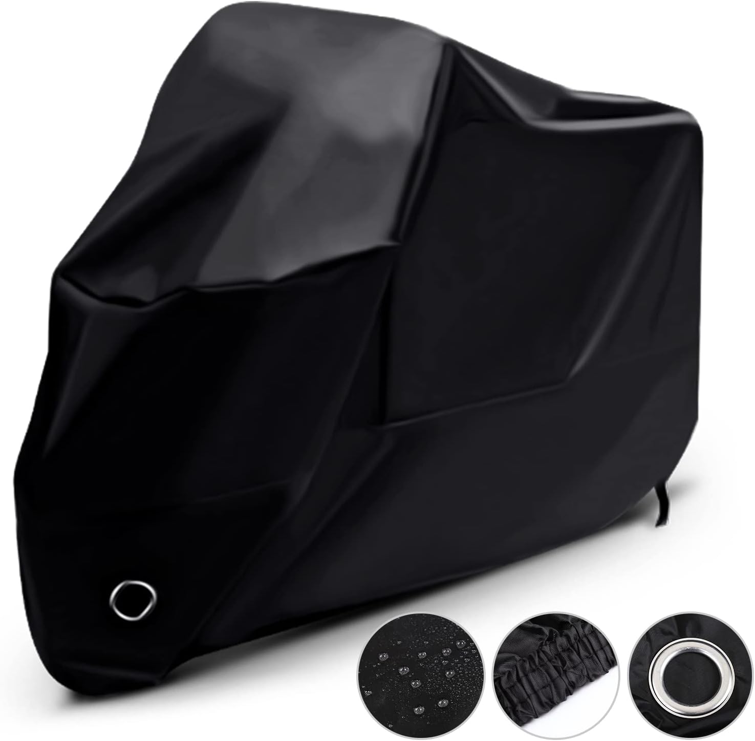 LIHAO Waterproof Motorcycle Cover Shelter Rain UV All Weather Protection 190T