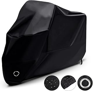 LIHAO Waterproof Motorcycle Cover Shelter Rain UV All Weather Protection 190T