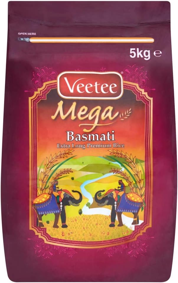 Veetee Mega Basmati Extra Long Premium Rice, 5kg
