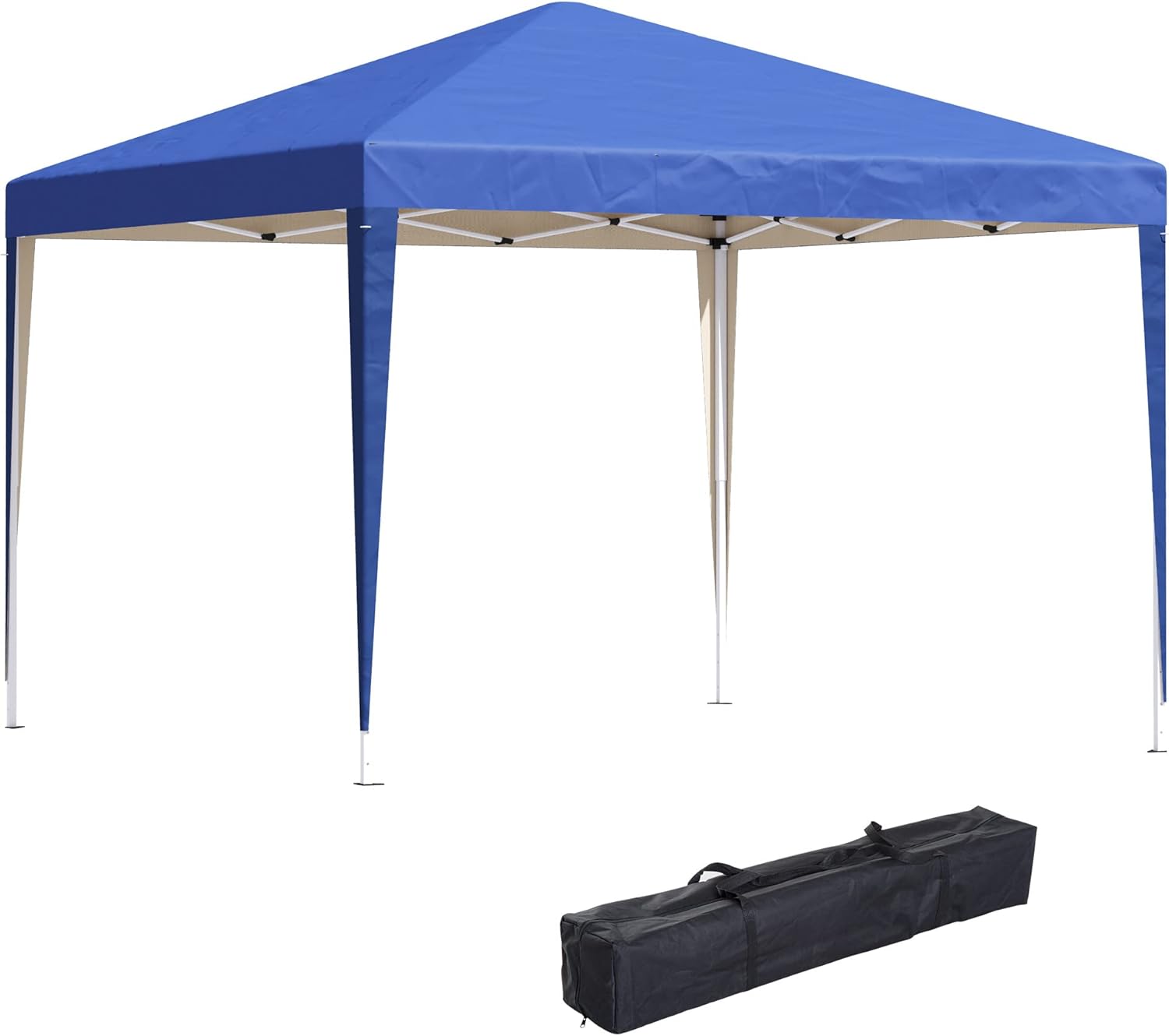 Outsunny 3 x 3M Garden Pop Up Gazebo Height Adjustable Marquee Party Tent Wedding Canopy with Carrying Bag, Blue