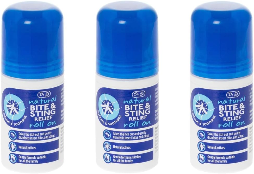 Dr J's BITE & Sting Relief Roll On with Witch Hazel & Aloe Vera, 3 x 50 ml