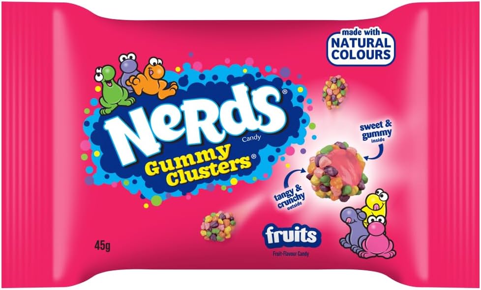 Nerds Fruit-Flavour Candy Gummy Clusters, 45g