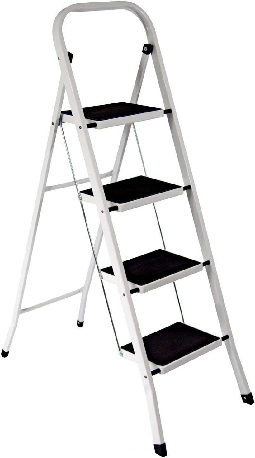 Highlands Superior 4 Step Ladder Non Slip Tread Safety Kitchen Heavy Duty
