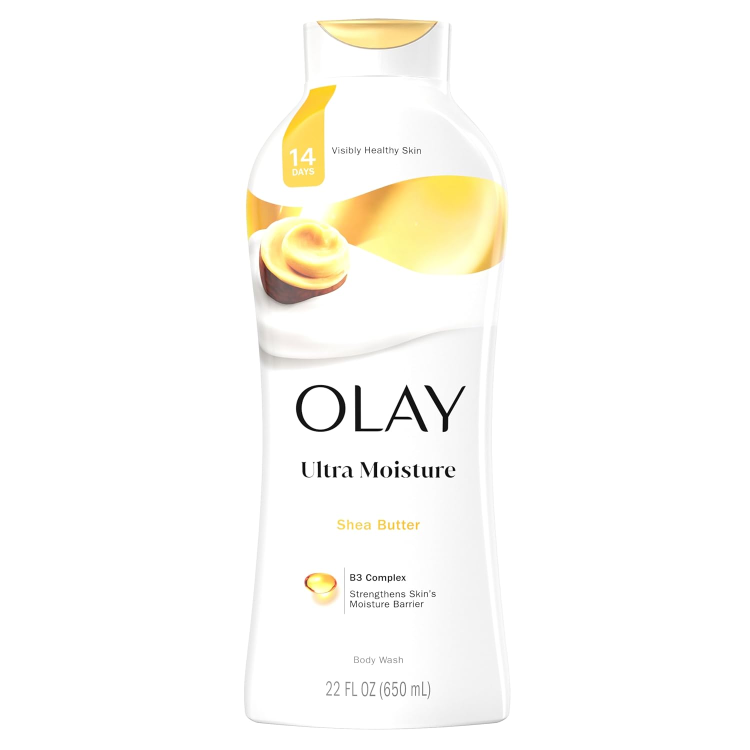 Olay Body Wash for Women, Ultra Moisture, 24hr Moisturizing, Hydrating & Refreshing, B3 Vitamin Complex, Free of Parabens & Phthalates, For All Skin Types, Shea Butter Scent, 22 fl oz