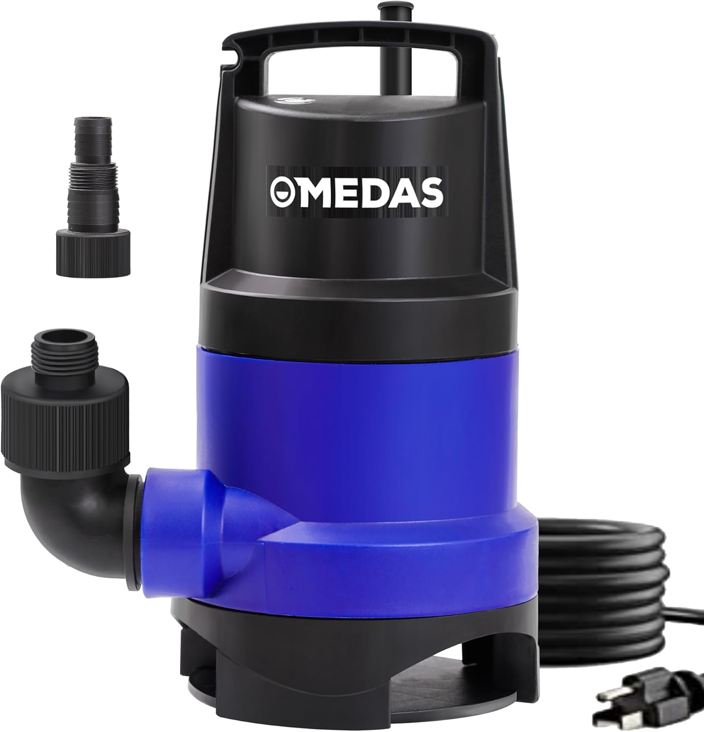 MEDAS 1HP Submersible Sump Pump, 3434 GPH High Flow Utility Pump for Clean/Dirty Water with 16.4ft Cord, Portable Water Pump for Pool, Garden, Basement, Pond, Flooded Areas and Tub Draining