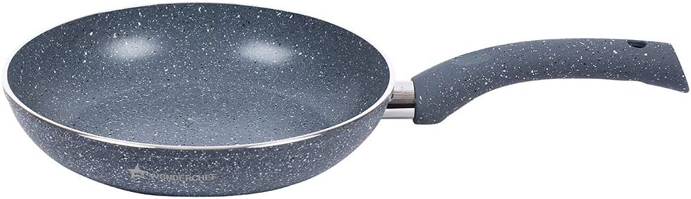 Wonderchef Granite Non-Stick Fry Pan with Induction Bottom & Soft-Touch Handles | Virgin Grade Aluminium | PFOA & Heavy Metals Free | 3.5mm thick | Grey | 26 cms | 2 litres | 2 Years Warranty