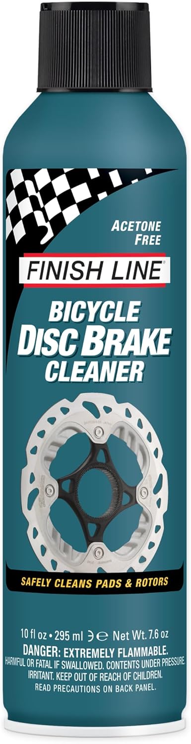 Finish Line Bike Brake Cleaner Spray Can, Disc Rotor Cleaner, Acetone Formula, Extends Part Life (10 Fl OZ, Gray)