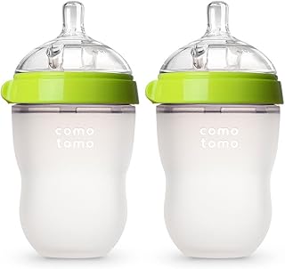 Comotomo Baby Bottle Double Pack, Green, 8oz