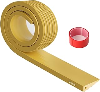 LIEKUMM Threshold Ramps for Doorways, 2/5" Rise Self-Adhesive Door Threshold Ramp, 1700lbs Capacity PVC Threshold Ramp for Stroller Wheelchair Scooter, Cuttable, Yellow