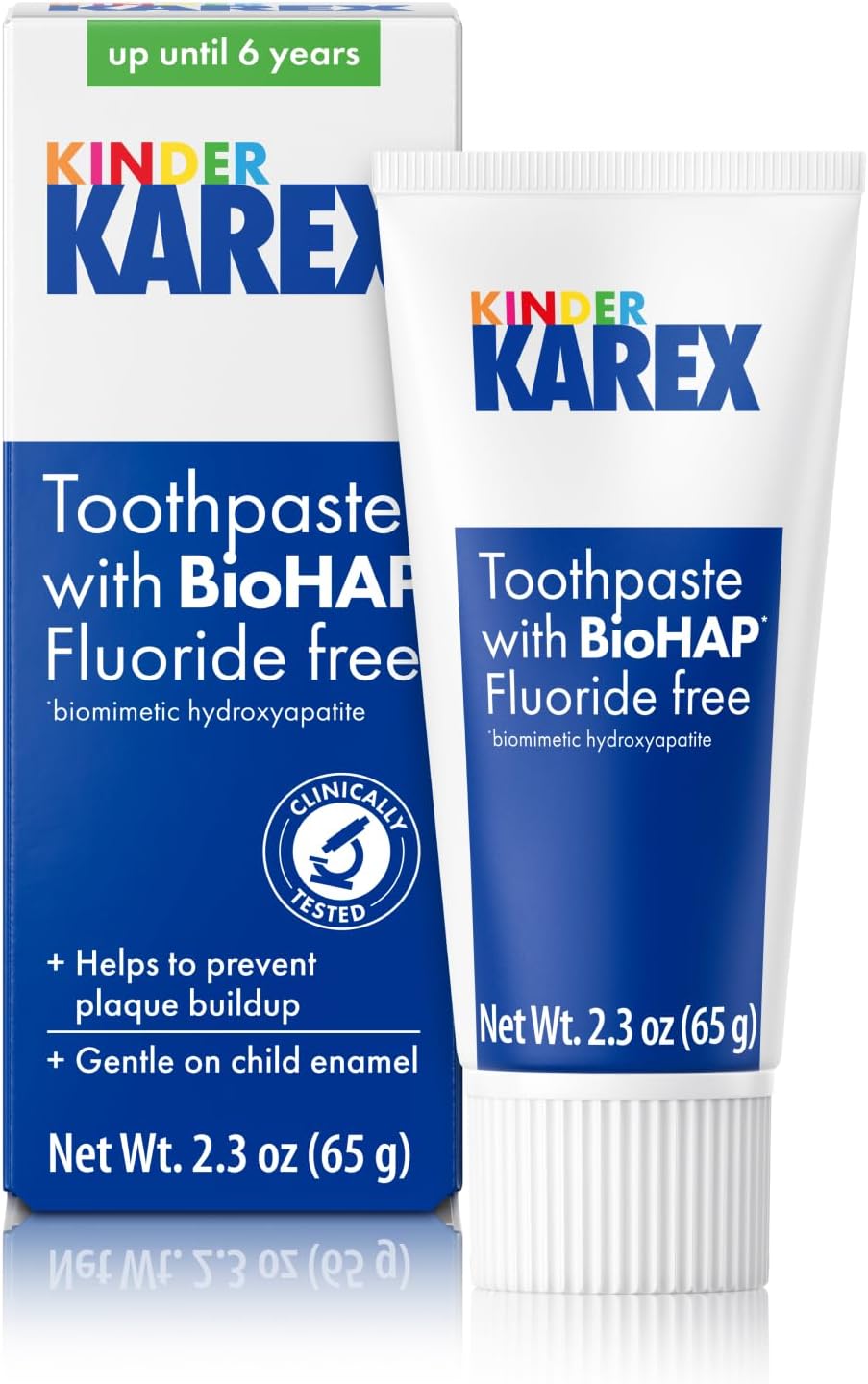 Kinder Karex Hydroxyapatite Kids Toddler Toothpaste I Fluoride Free I Clinically Tested I 2.3 oz