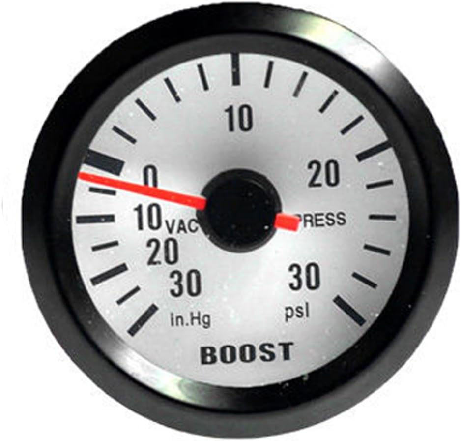 E Support™ Car Motor Vehicle Black Face 2" 52mm Pointer Boost Gauge Psi In.Hg Meter