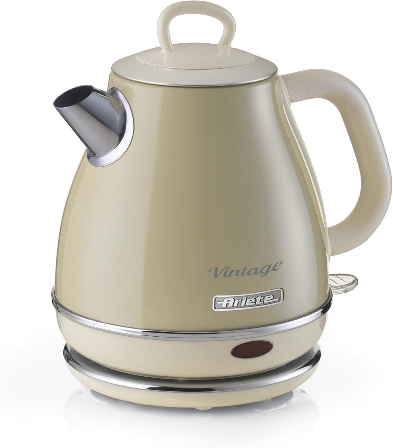 Ariete Vintage 2868/C Retro Style Cordless Jug Kettle, 1 Litre Capacity, 360 ° Rotating Base, Vintage Design, Beige