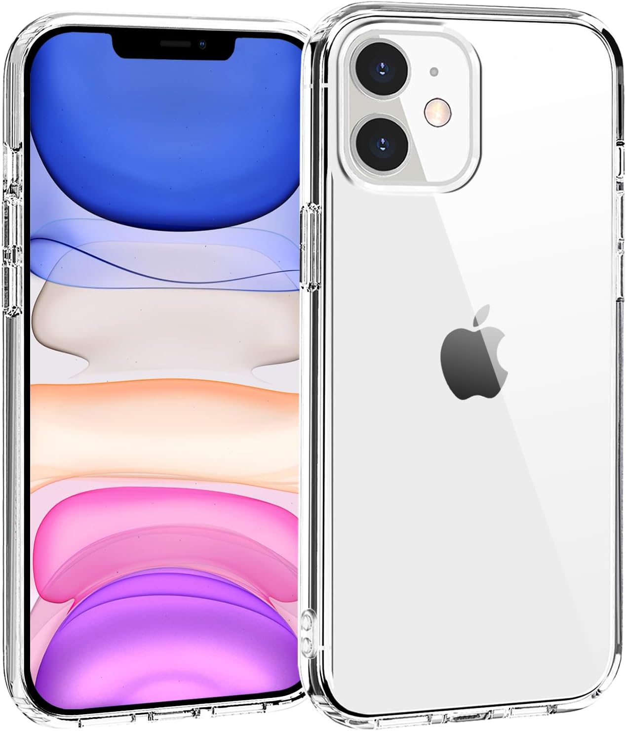 TENOC Phone Case Compatible with iPhone 11, Clear Case Non-Yellowing Protective Bumper Hard Back Cover for 6.1 Inch