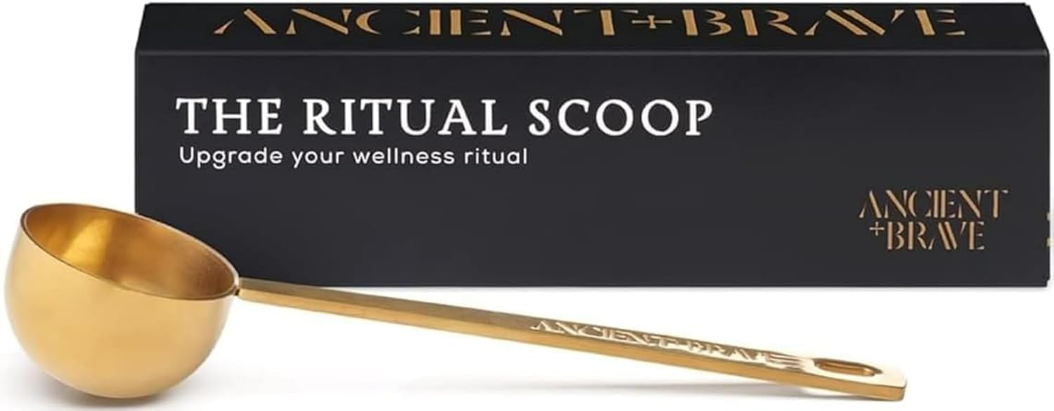 Ritual Scoop - 5g Measuring Spoon - Gold Colour Finished Stainless Steel - Measuring Scoop for Collagen Supplements with Gift Box