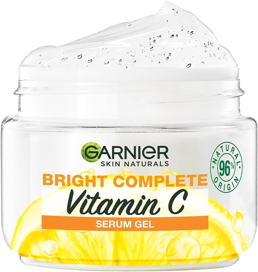 Brightening Moisturiser Garnier, Serum Gel, Infused with Vitamin C and Lemon, For Radiant skin, Garnier Bright Complete Vitamin C, 45g