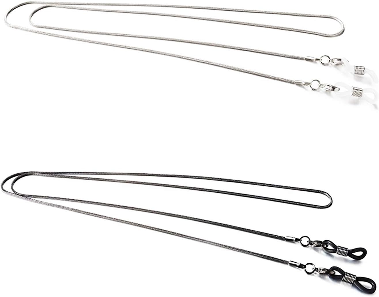 Meiyea 2 Pcs Eyeglass Chain Neck Cord for Glasses Sunglasses and Reading Glasses
