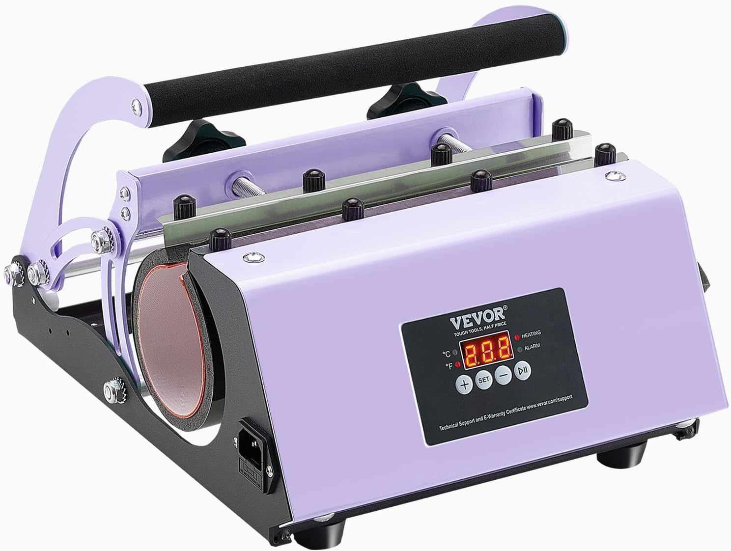 VEVOR Tumbler Heat Press Machine, 11-30oz Mug Press, Heat Up Fast and Even, Tumbler Press with Sublimation Paper, Tape and Gloves, Temp and Time Setting, for Sublimation Tumblers, Cups, Mugs, Purple