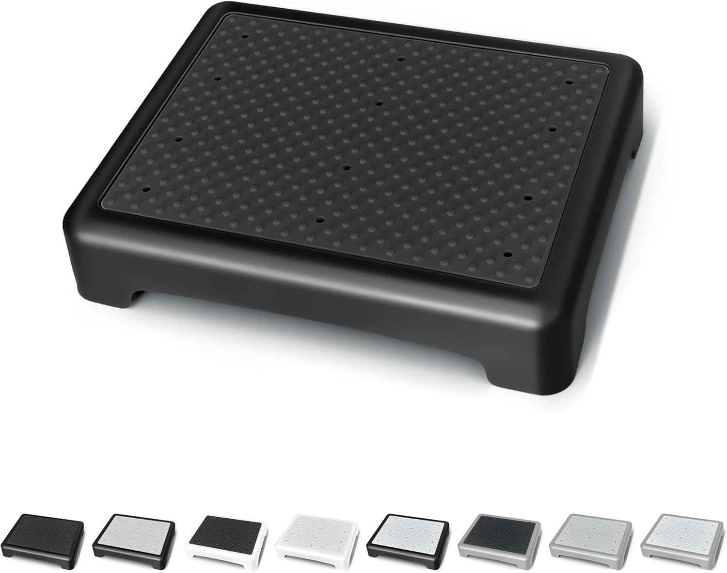 GWNF3.35'' Step Stool – 600lb Capacity Sturdy Lightweight Non-Slip Step Stools for Seniors, Kids & Adults | Wide Mobility Step Stool for Bedside, Car, Kitchen, Bathroom & Daily Use（Black-Black）