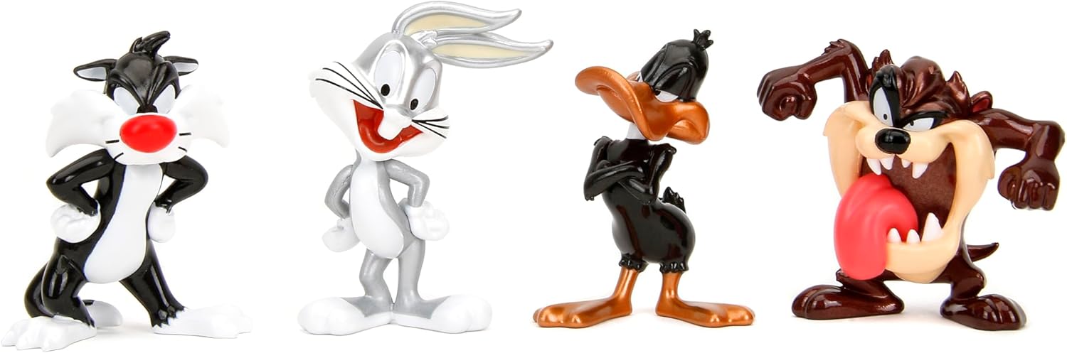 Jada LOONEY TUNES 2.5 INCH 4-PACK, playset, gift pack. Display,collect and play toys for Kids and Adults