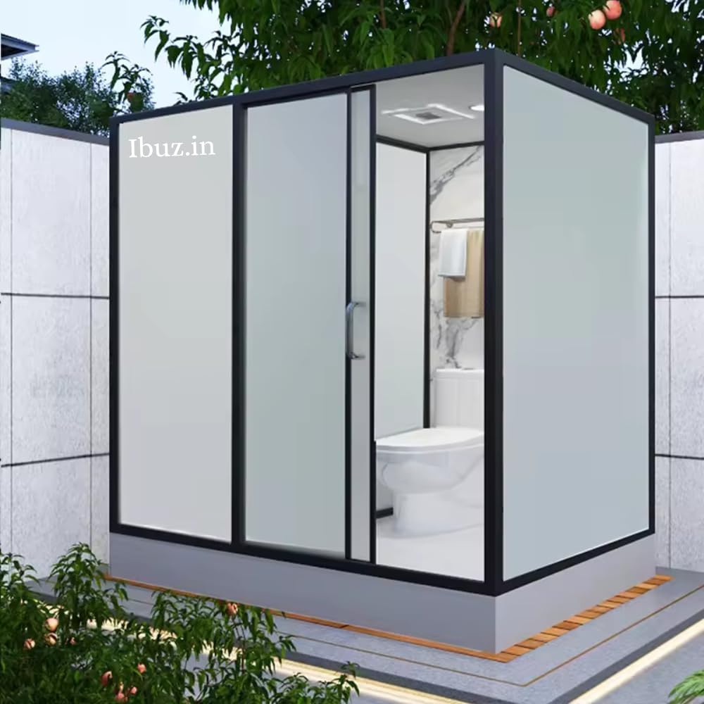 Prefab Luxury Integrated Bathroom Pod All in One Modular Shower Room & WC Unit for Hotels,Residences, & Commercial Spaces (SIZE, Large 48X96X93 INCH 4, All-in-One Bathroom Module)