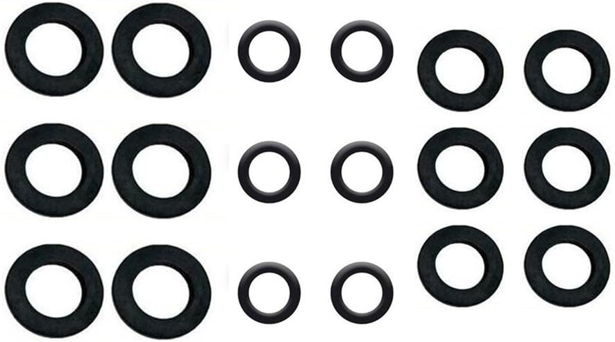 TOPWAYS Spares Kit Sealing ring range Shower Hose Washers for Replacing old seals 6 'O' rings (16mm) 6 tap connector 3/4‘’ washers (24mm) 6 pcs tap connector 1/2‘’ Shower Hose washers (19mm)
