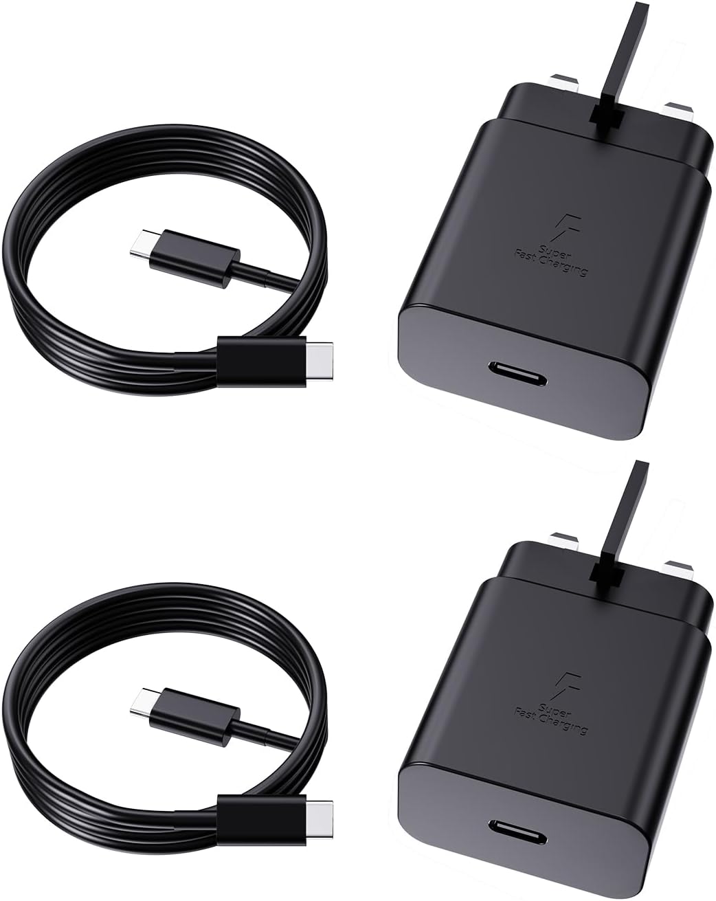 Super Fast Charger USB-C, 2 Pack 45W Fast Charging for Samsung Galaxy S25 Ultra/S25+/S25/S24 Ultra/S24+/S24/S23/S22/S21,A56,A55,A36,A16,Z Fold 6/Flip 6,Tab S10 S9,USB C Plug with 1.8M 5A Type-C Cable