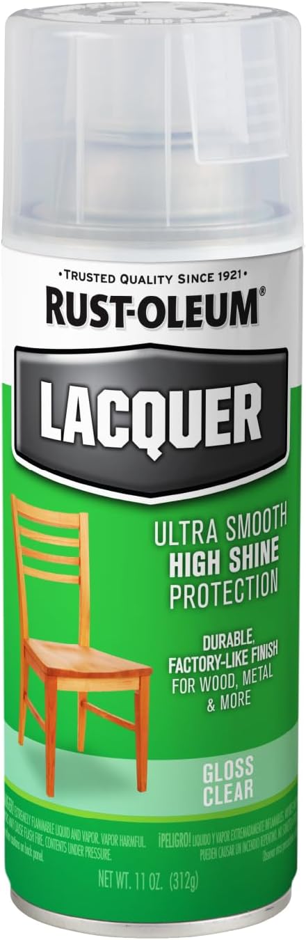 Rust-Oleum 1906830 Lacquer Spray, 11-Ounce, Gloss Clear (Packaging May Vary)