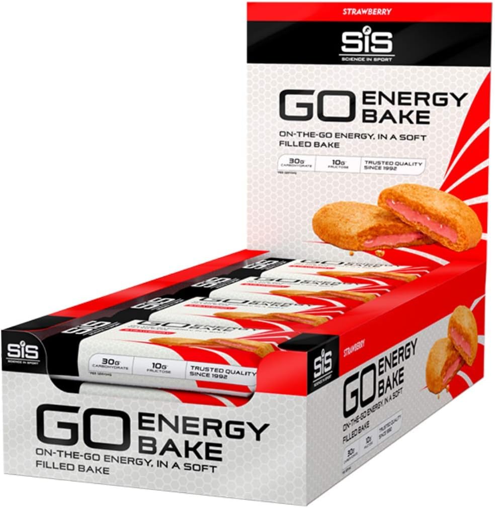 SiS Energy Bakes, Nutrition Energy Bars, On-The-Go Nutri Bars, Sports Snack Bar, Strawberry, 12 Pack